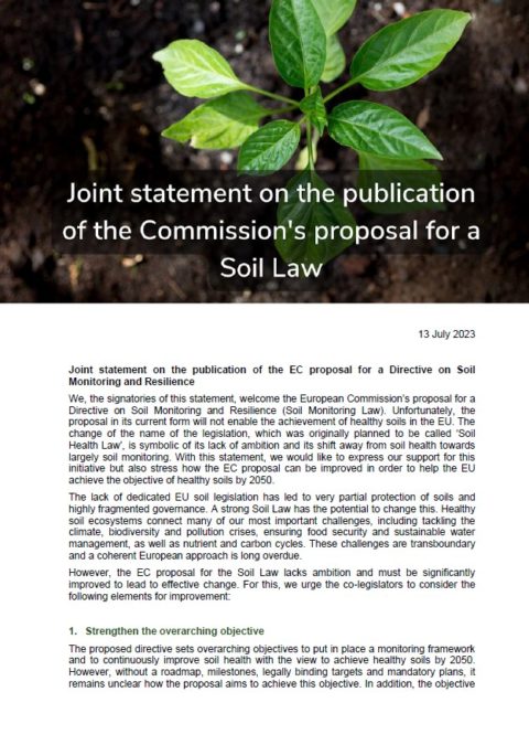 Joint Statement on the European Commission’s proposal for a Soil ...